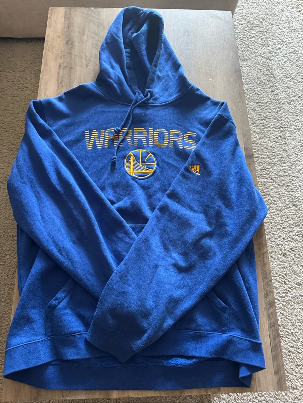 adidas Blue Hoodie with White Logo